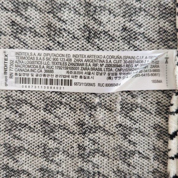 ZARA Black & White Jersey Knit Coat - Picture 8 of 16